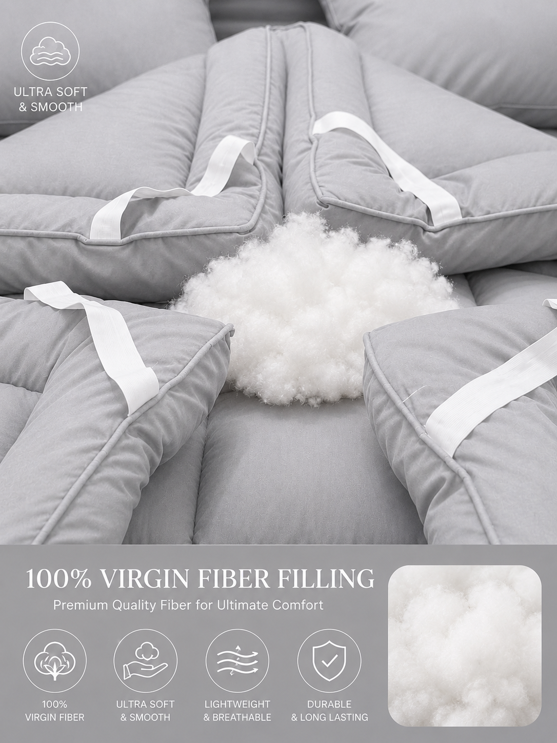 5 PCS COMPLETE BED SET - SILVER