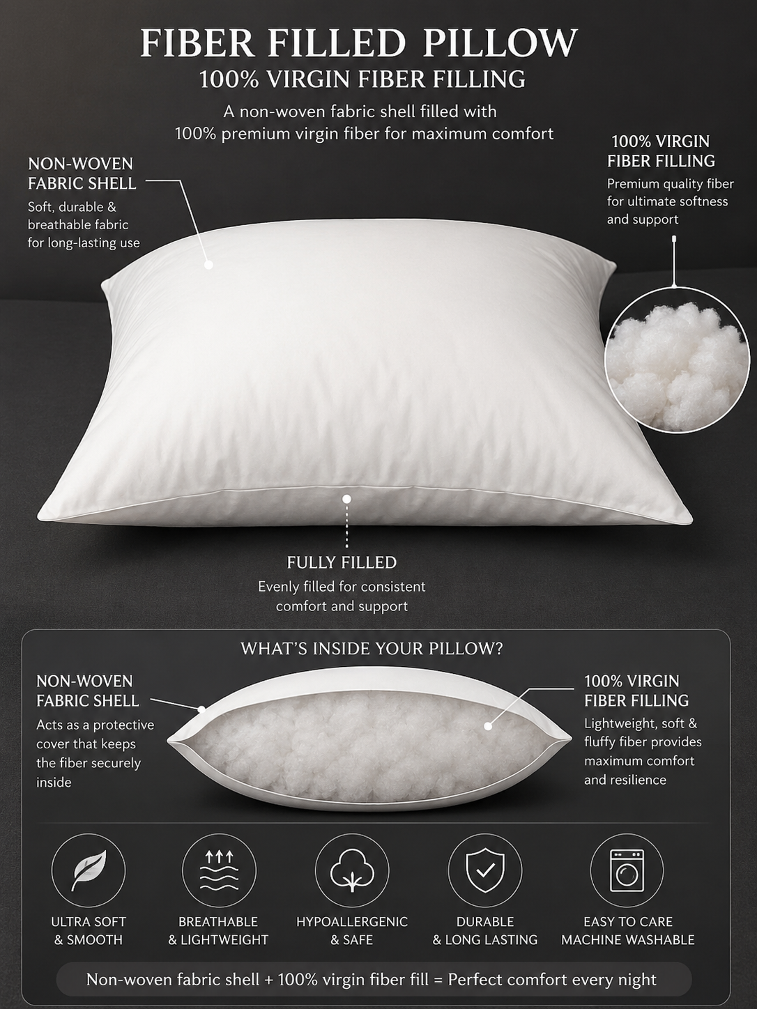 Fiber Filled Pillow Set