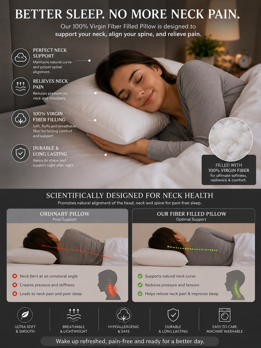 Fiber Filled Pillow Set