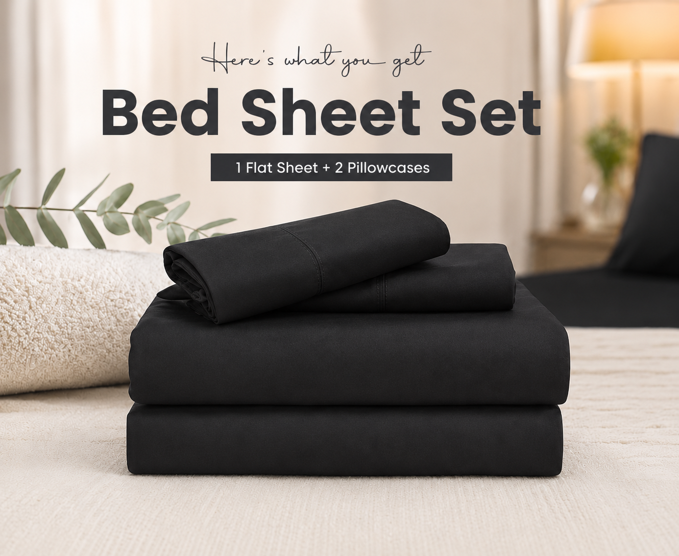 Double Bed Sheet Design HH - Black