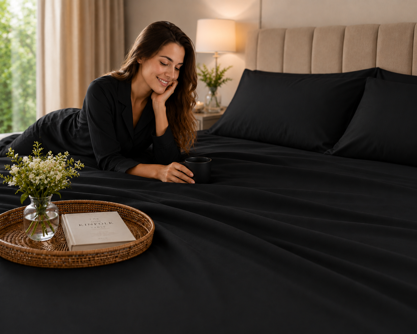 Double Bed Sheet Design HH - Black