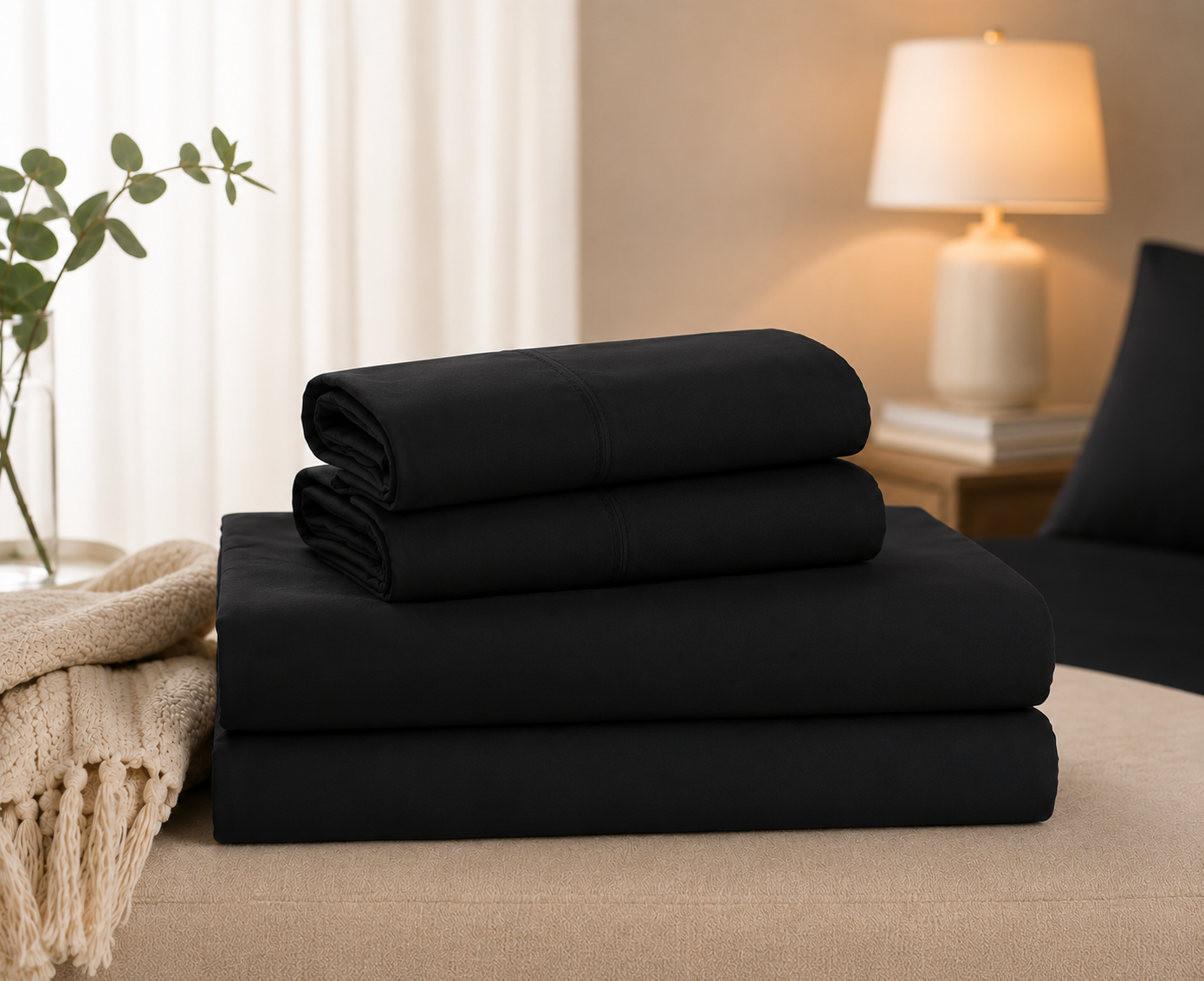 Double Bed Sheet Design HH - Black