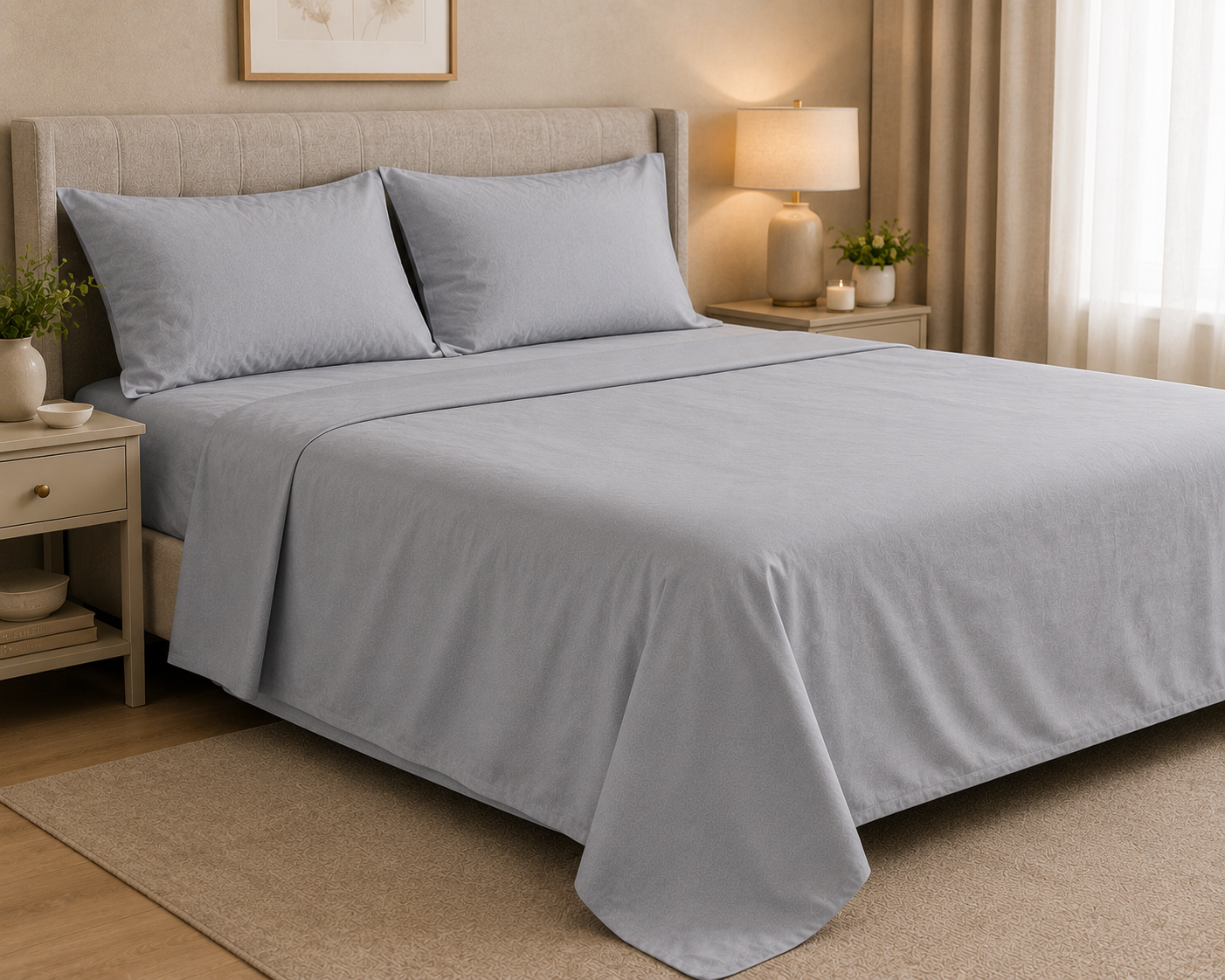Double Bed Sheet Design HH - Silver