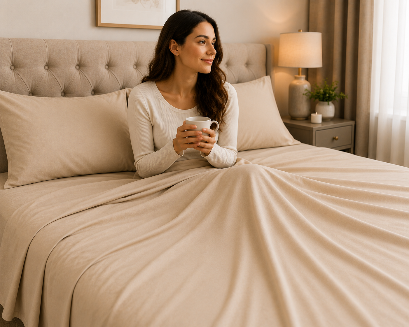 Double Bed Sheet Design HH - Beige