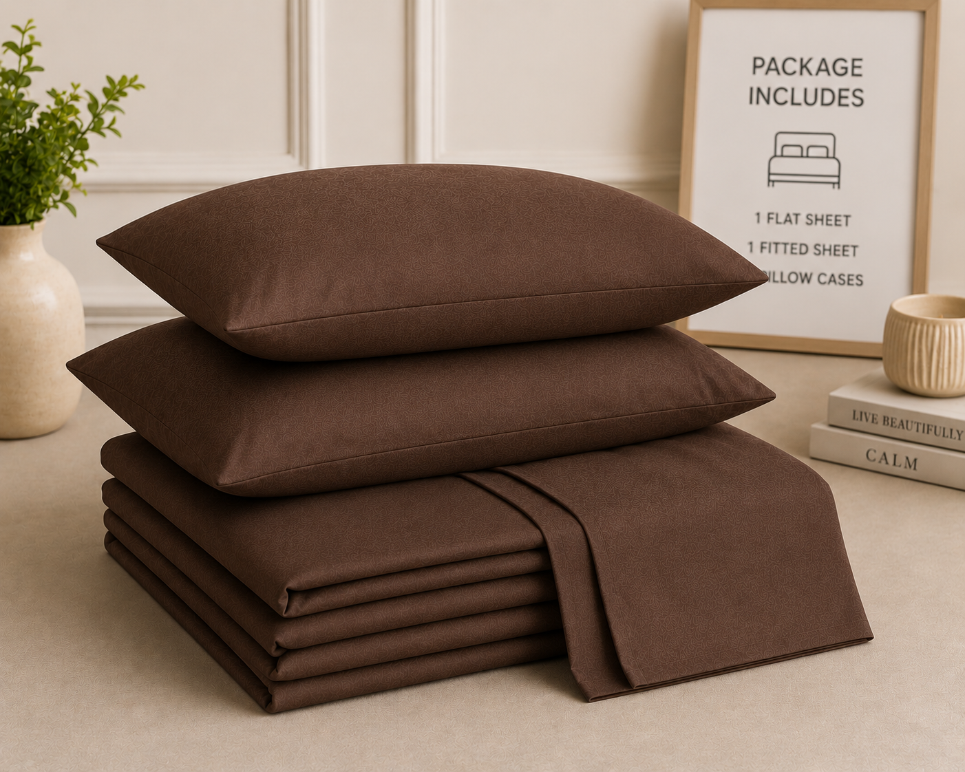 Double Bed Sheet Design HH - Brown