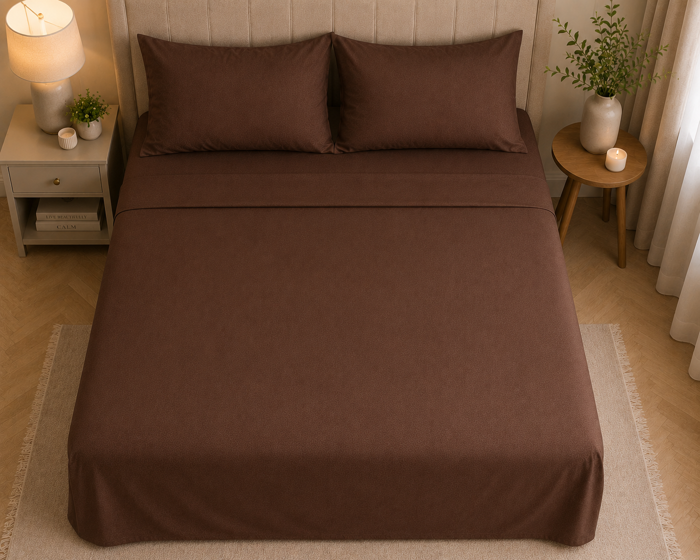 Double Bed Sheet Design HH - Brown