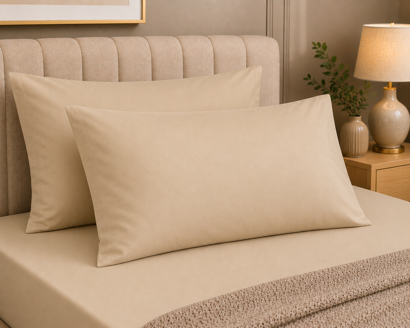 Premium Microfiber Pillow Cases – Set of 4 - Beige