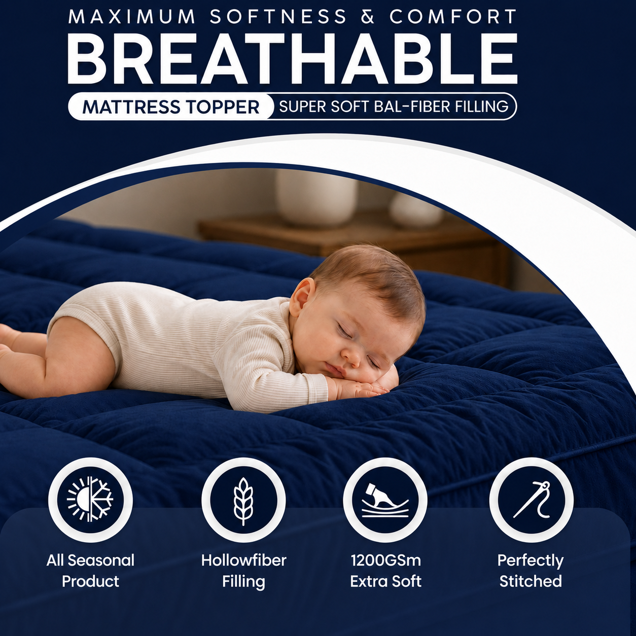 Mattress Topper Navy