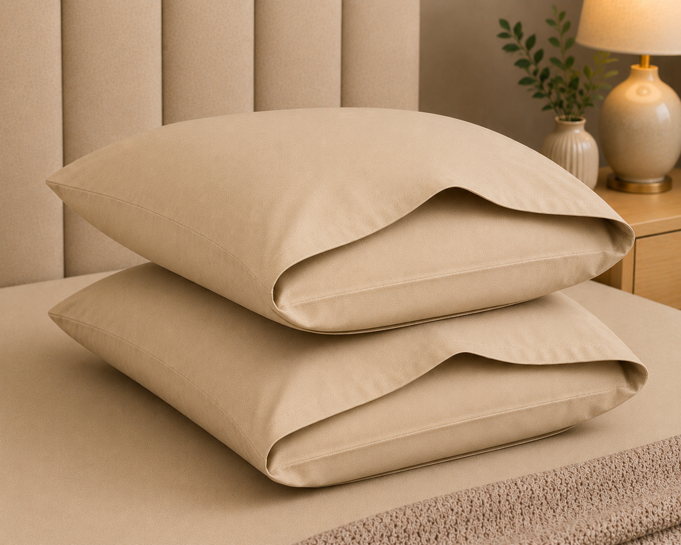 Premium Microfiber Pillow Cases – Set of 4 - Beige
