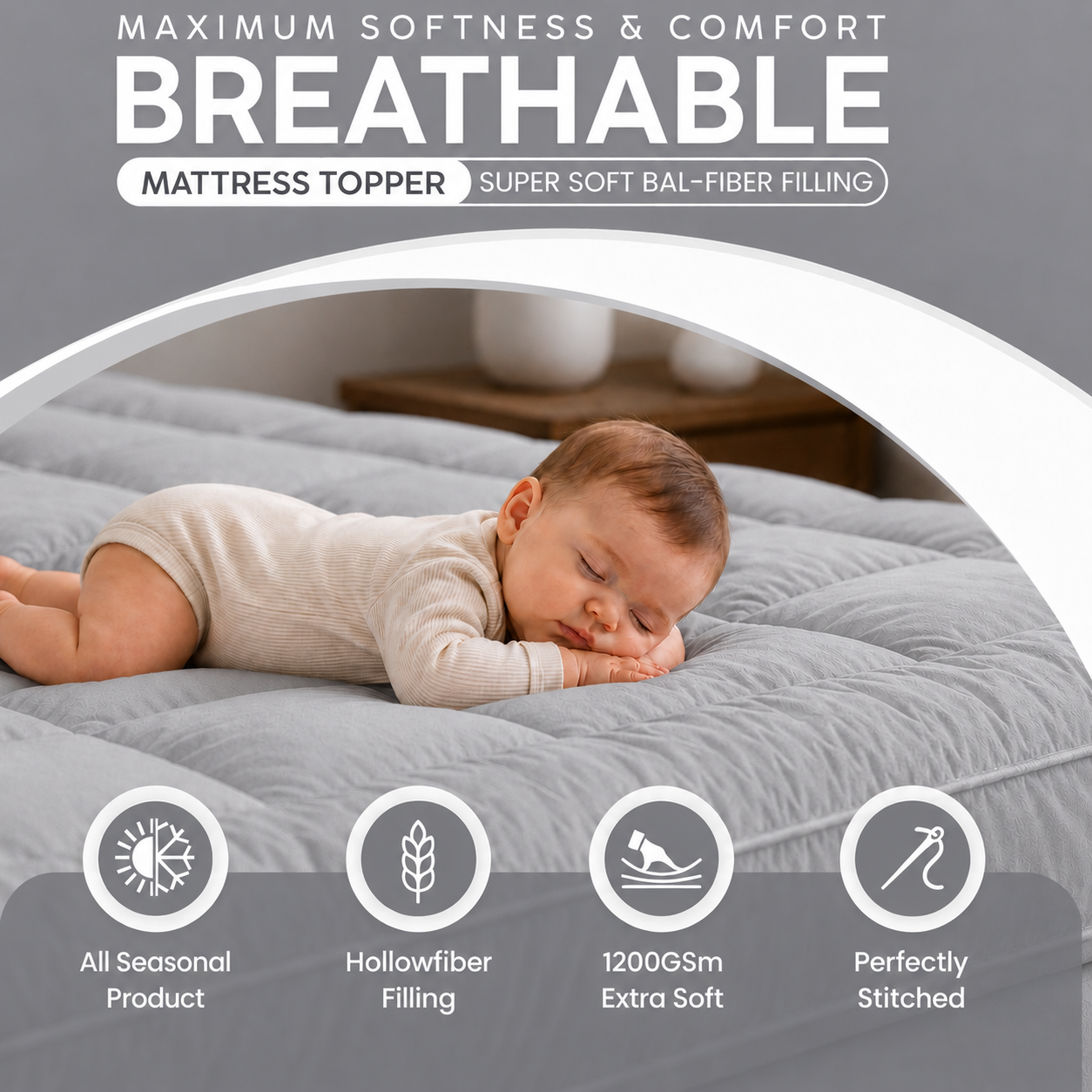 Mattress Topper Silver