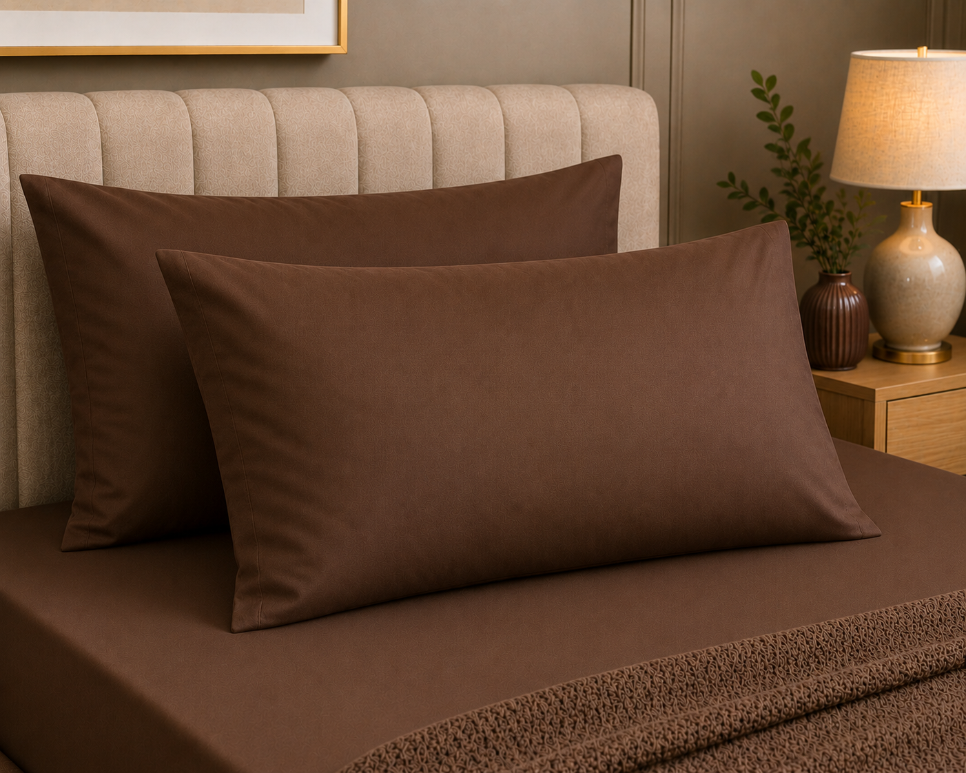 Premium Microfiber Pillow Cases – Set of 4 - Brown