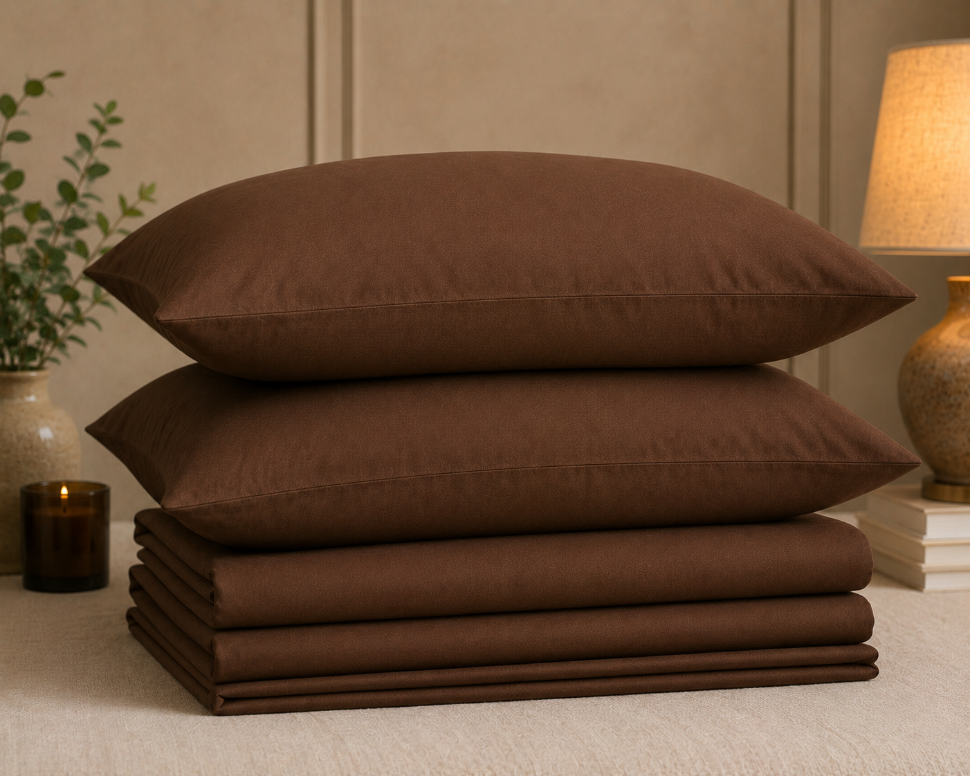 Premium Microfiber Pillow Cases – Set of 4 - Brown