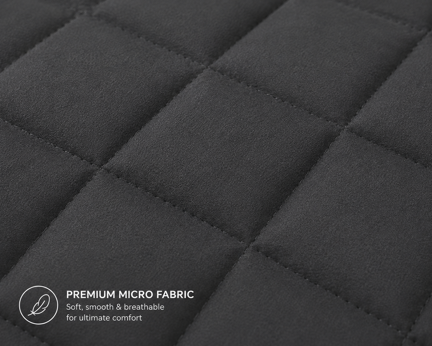 Quilted Pillow Protector – 3 Layer Zippered Pillow Cover Charcoal