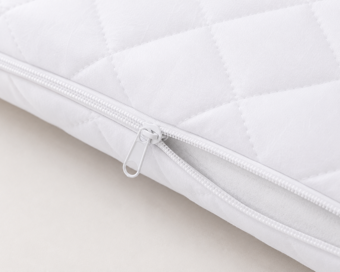 Quilted Pillow Protector – 3 Layer Zippered Pillow Cover White